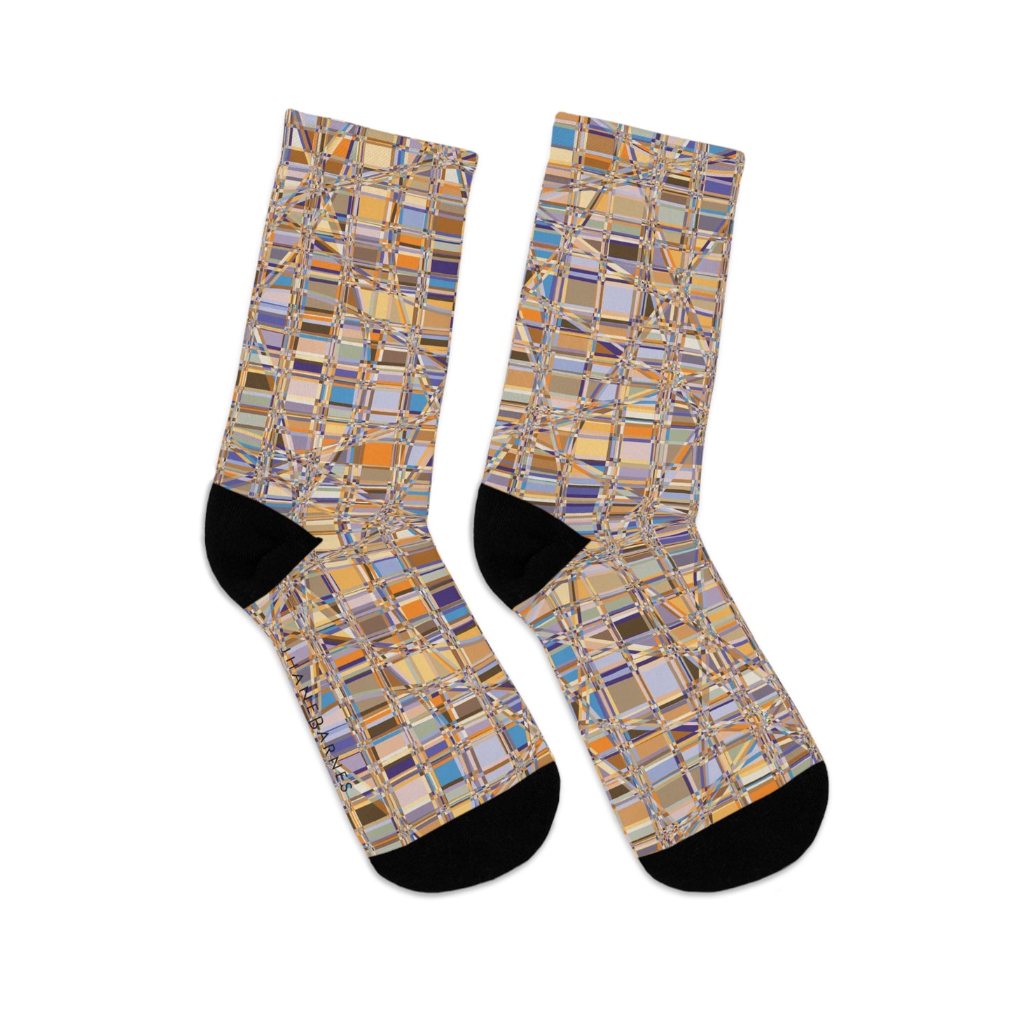 Recycled Poly Socks  "GRIDWRAP" col Sedona, a Jhane Barnes custom design